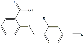 2-{[(4-cyano-2-fluorophenyl)methyl]sulfanyl}benzoic acid 结构式