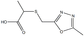 2-{[(5-methyl-1,3,4-oxadiazol-2-yl)methyl]sulfanyl}propanoic acid 结构式