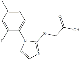 2-{[1-(2-fluoro-4-methylphenyl)-1H-imidazol-2-yl]sulfanyl}acetic acid 结构式