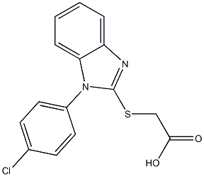 2-{[1-(4-chlorophenyl)-1H-1,3-benzodiazol-2-yl]sulfanyl}acetic acid 结构式