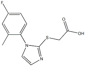 2-{[1-(4-fluoro-2-methylphenyl)-1H-imidazol-2-yl]sulfanyl}acetic acid 结构式