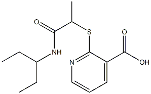 2-{[1-(pentan-3-ylcarbamoyl)ethyl]sulfanyl}pyridine-3-carboxylic acid 结构式