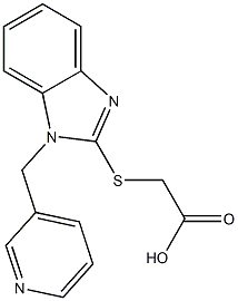 2-{[1-(pyridin-3-ylmethyl)-1H-1,3-benzodiazol-2-yl]sulfanyl}acetic acid 结构式