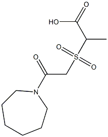 2-{[2-(azepan-1-yl)-2-oxoethane]sulfonyl}propanoic acid 结构式