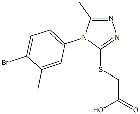 2-{[4-(4-bromo-3-methylphenyl)-5-methyl-4H-1,2,4-triazol-3-yl]sulfanyl}acetic acid 结构式