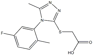 2-{[4-(5-fluoro-2-methylphenyl)-5-methyl-4H-1,2,4-triazol-3-yl]sulfanyl}acetic acid 结构式