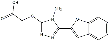 2-{[4-amino-5-(1-benzofuran-2-yl)-4H-1,2,4-triazol-3-yl]sulfanyl}acetic acid 结构式