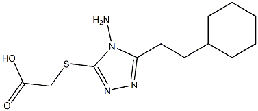 2-{[4-amino-5-(2-cyclohexylethyl)-4H-1,2,4-triazol-3-yl]sulfanyl}acetic acid 结构式