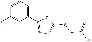 2-{[5-(3-iodophenyl)-1,3,4-oxadiazol-2-yl]sulfanyl}acetic acid 结构式