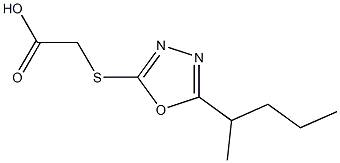 2-{[5-(pentan-2-yl)-1,3,4-oxadiazol-2-yl]sulfanyl}acetic acid 结构式