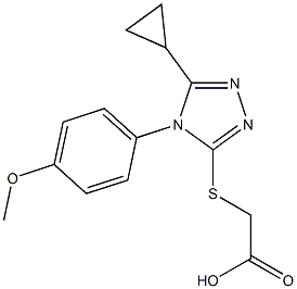 2-{[5-cyclopropyl-4-(4-methoxyphenyl)-4H-1,2,4-triazol-3-yl]sulfanyl}acetic acid 结构式