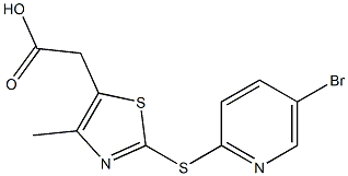 2-{2-[(5-bromopyridin-2-yl)sulfanyl]-4-methyl-1,3-thiazol-5-yl}acetic acid 结构式