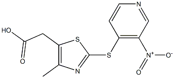 2-{4-methyl-2-[(3-nitropyridin-4-yl)sulfanyl]-1,3-thiazol-5-yl}acetic acid 结构式