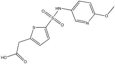 2-{5-[(6-methoxypyridin-3-yl)sulfamoyl]thiophen-2-yl}acetic acid 结构式