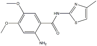 2-amino-4,5-dimethoxy-N-(4-methyl-1,3-thiazol-2-yl)benzamide 结构式