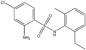 2-amino-4-chloro-N-(2-ethyl-6-methylphenyl)benzene-1-sulfonamide 结构式