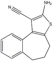 2-amino-5,6-dihydro-4H-benzo[3,4]cyclohepta[1,2-b]thiophene-1-carbonitrile 结构式