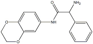 2-amino-N-2,3-dihydro-1,4-benzodioxin-6-yl-2-phenylacetamide 结构式