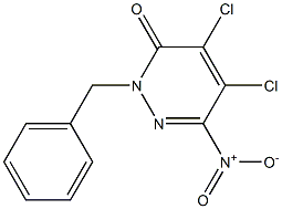 2-benzyl-4,5-dichloro-6-nitropyridazin-3(2H)-one 结构式