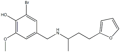 2-bromo-4-({[4-(furan-2-yl)butan-2-yl]amino}methyl)-6-methoxyphenol 结构式