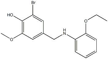 2-bromo-4-{[(2-ethoxyphenyl)amino]methyl}-6-methoxyphenol 结构式