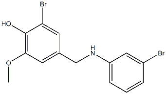 2-bromo-4-{[(3-bromophenyl)amino]methyl}-6-methoxyphenol 结构式