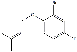 2-bromo-4-fluoro-1-[(3-methylbut-2-en-1-yl)oxy]benzene 结构式