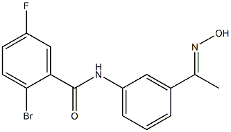 2-bromo-5-fluoro-N-{3-[1-(hydroxyimino)ethyl]phenyl}benzamide 结构式