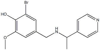 2-bromo-6-methoxy-4-({[1-(pyridin-4-yl)ethyl]amino}methyl)phenol 结构式