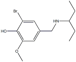 2-bromo-6-methoxy-4-[(pentan-3-ylamino)methyl]phenol 结构式