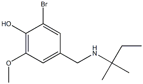 2-bromo-6-methoxy-4-{[(2-methylbutan-2-yl)amino]methyl}phenol 结构式