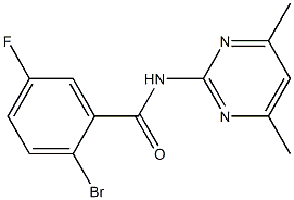 2-bromo-N-(4,6-dimethylpyrimidin-2-yl)-5-fluorobenzamide 结构式