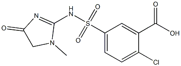 2-chloro-5-[(1-methyl-4-oxo-4,5-dihydro-1H-imidazol-2-yl)sulfamoyl]benzoic acid 结构式