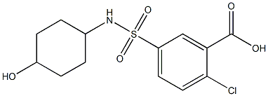 2-chloro-5-[(4-hydroxycyclohexyl)sulfamoyl]benzoic acid 结构式