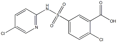2-chloro-5-[(5-chloropyridin-2-yl)sulfamoyl]benzoic acid 结构式