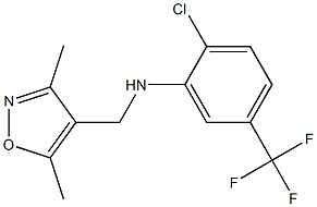 2-chloro-N-[(3,5-dimethyl-1,2-oxazol-4-yl)methyl]-5-(trifluoromethyl)aniline 结构式