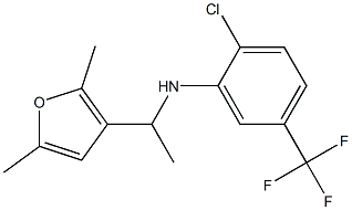 2-chloro-N-[1-(2,5-dimethylfuran-3-yl)ethyl]-5-(trifluoromethyl)aniline 结构式