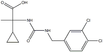 2-cyclopropyl-2-({[(3,4-dichlorophenyl)methyl]carbamoyl}amino)propanoic acid 结构式