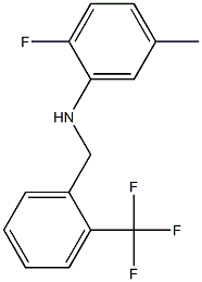 2-fluoro-5-methyl-N-{[2-(trifluoromethyl)phenyl]methyl}aniline 结构式