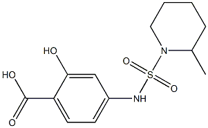 2-hydroxy-4-{[(2-methylpiperidine-1-)sulfonyl]amino}benzoic acid 结构式