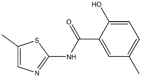 2-hydroxy-5-methyl-N-(5-methyl-1,3-thiazol-2-yl)benzamide 结构式