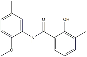 2-hydroxy-N-(2-methoxy-5-methylphenyl)-3-methylbenzamide 结构式