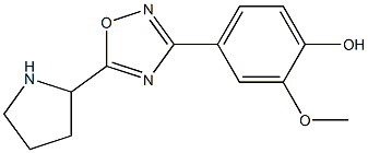 2-methoxy-4-[5-(pyrrolidin-2-yl)-1,2,4-oxadiazol-3-yl]phenol 结构式