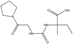 2-methyl-2-({[(2-oxo-2-pyrrolidin-1-ylethyl)amino]carbonyl}amino)butanoic acid 结构式