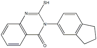 3-(2,3-dihydro-1H-inden-5-yl)-2-sulfanyl-3,4-dihydroquinazolin-4-one 结构式