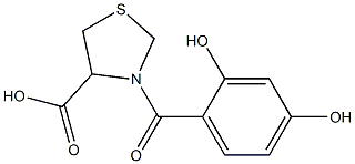 3-(2,4-dihydroxybenzoyl)-1,3-thiazolidine-4-carboxylic acid 结构式