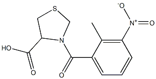3-(2-methyl-3-nitrobenzoyl)-1,3-thiazolidine-4-carboxylic acid 结构式