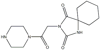 3-(2-oxo-2-piperazin-1-ylethyl)-1,3-diazaspiro[4.5]decane-2,4-dione 结构式