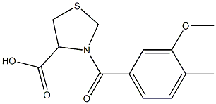 3-(3-methoxy-4-methylbenzoyl)-1,3-thiazolidine-4-carboxylic acid 结构式