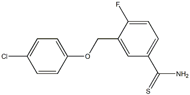 3-(4-chlorophenoxymethyl)-4-fluorobenzene-1-carbothioamide 结构式